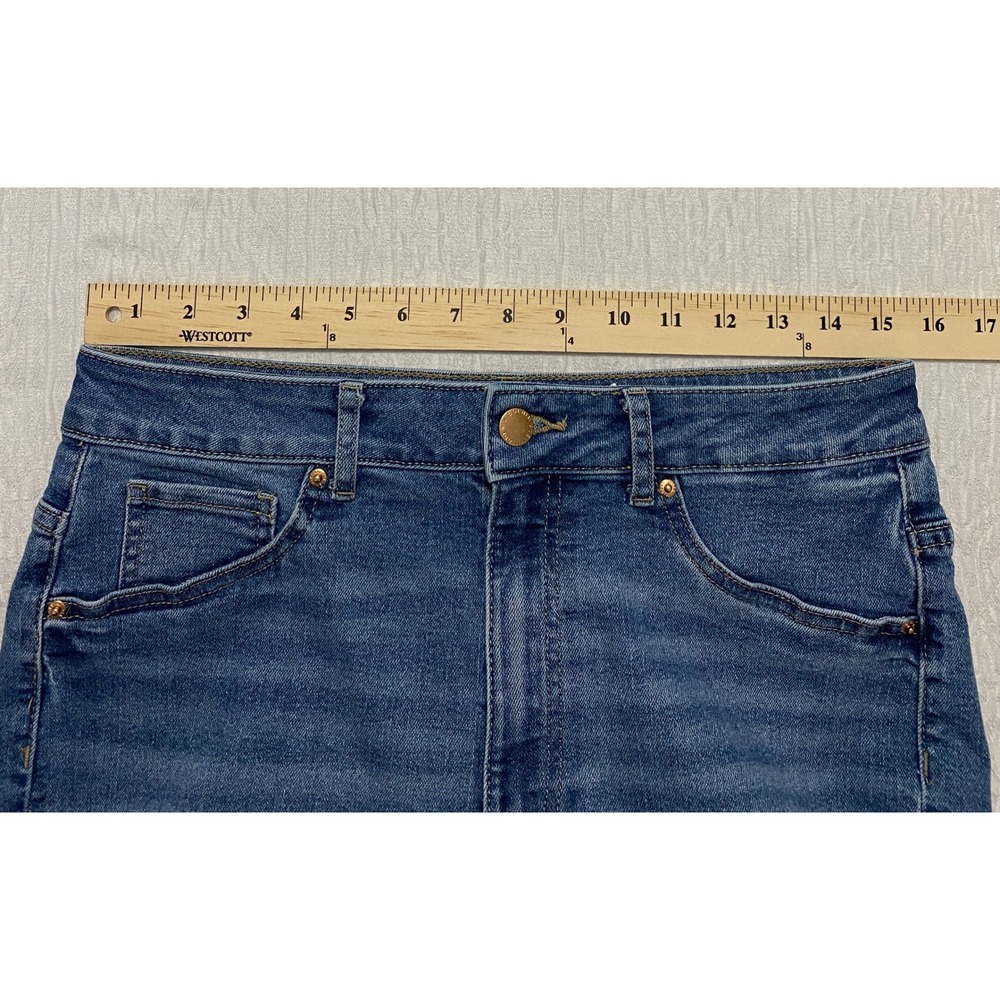 H&M Curvy Fit Jegging Ultra High Waist Blue Denim Jeans Womens US 10 - Picture 5 of 8